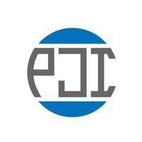 création de logo de lettre pji sur fond blanc. concept de logo de cercle d'initiales créatives pji. conception de lettre pji. vecteur