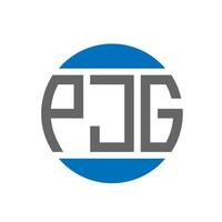 création de logo de lettre pjg sur fond blanc. concept de logo de cercle d'initiales créatives pjg. conception de lettre pjg. vecteur