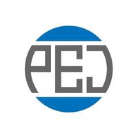 création de logo de lettre pej sur fond blanc. concept de logo de cercle d'initiales créatives pej. conception de lettre pej. vecteur