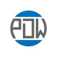 création de logo de lettre pdw sur fond blanc. concept de logo de cercle d'initiales créatives pdw. conception de lettre pdw. vecteur