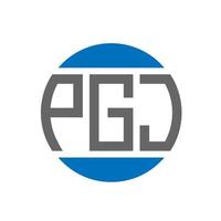 création de logo de lettre pgj sur fond blanc. concept de logo de cercle d'initiales créatives pgj. conception de lettre pgj. vecteur