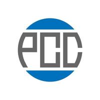 création de logo de lettre pcc sur fond blanc. concept de logo de cercle d'initiales créatives pcc. conception de lettre pcc. vecteur