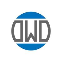 création de logo de lettre owo sur fond blanc. concept de logo de cercle d'initiales créatives owo. conception de lettre owo. vecteur