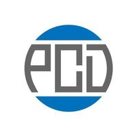 création de logo de lettre pcd sur fond blanc. concept de logo de cercle d'initiales créatives pcd. conception de lettre pcd. vecteur