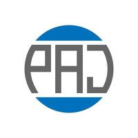 création de logo de lettre paj sur fond blanc. concept de logo de cercle d'initiales créatives paj. conception de lettre paj. vecteur