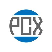 création de logo de lettre pcx sur fond blanc. concept de logo de cercle d'initiales créatives pcx. conception de lettre pcx. vecteur