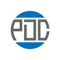 création de logo de lettre pdc sur fond blanc. concept de logo de cercle d'initiales créatives pdc. conception de lettre pdc. vecteur