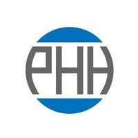 création de logo de lettre phh sur fond blanc. concept de logo de cercle d'initiales créatives phh. conception de lettre phh. vecteur