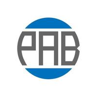 création de logo de lettre pab sur fond blanc. concept de logo de cercle d'initiales créatives pab. conception de lettre pab. vecteur