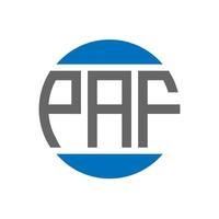 création de logo de lettre paf sur fond blanc. concept de logo de cercle d'initiales créatives paf. conception de lettre paf. vecteur