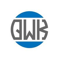 création de logo de lettre qwk sur fond blanc. concept de logo de cercle d'initiales créatives qwk. conception de lettre qwk. vecteur