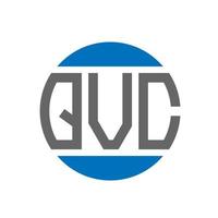 création de logo de lettre qvc sur fond blanc. concept de logo de cercle d'initiales créatives qvc. conception de lettre qvc. vecteur