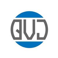création de logo de lettre qvj sur fond blanc. concept de logo de cercle d'initiales créatives qvj. conception de lettre qvj. vecteur