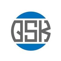 création de logo de lettre qsk sur fond blanc. concept de logo de cercle d'initiales créatives qsk. conception de lettre qsk. vecteur