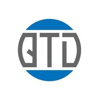 création de logo de lettre qtd sur fond blanc. concept de logo de cercle d'initiales créatives qtd. conception de lettre qtd. vecteur