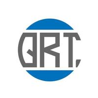 création de logo de lettre qrt sur fond blanc. concept de logo de cercle d'initiales créatives qrt. conception de lettre qrt. vecteur