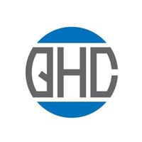 création de logo de lettre qhc sur fond blanc. concept de logo de cercle d'initiales créatives qhc. conception de lettre qhc. vecteur