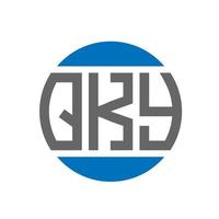 création de logo de lettre qky sur fond blanc. concept de logo de cercle d'initiales créatives qky. conception de lettre qky. vecteur