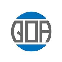 création de logo de lettre qoa sur fond blanc. concept de logo de cercle d'initiales créatives qoa. conception de lettre qoa. vecteur