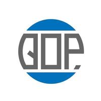 création de logo de lettre qop sur fond blanc. concept de logo de cercle d'initiales créatives qop. conception de lettre qop. vecteur