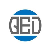 création de logo de lettre qed sur fond blanc. concept de logo de cercle d'initiales créatives qed. conception de lettre qed. vecteur
