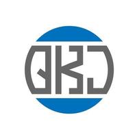 création de logo de lettre qkj sur fond blanc. concept de logo de cercle d'initiales créatives qkj. conception de lettre qkj. vecteur