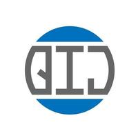 création de logo de lettre qij sur fond blanc. concept de logo de cercle d'initiales créatives qij. conception de lettre qij. vecteur