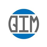 création de logo de lettre qim sur fond blanc. concept de logo de cercle d'initiales créatives qim. conception de lettre qim. vecteur