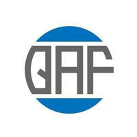 création de logo de lettre qaf sur fond blanc. concept de logo de cercle d'initiales créatives qaf. conception de lettre qaf. vecteur