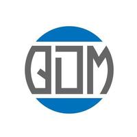 création de logo de lettre qdm sur fond blanc. concept de logo de cercle d'initiales créatives qdm. conception de lettre qdm. vecteur