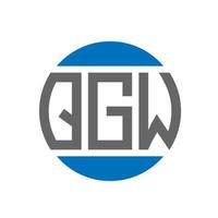 création de logo de lettre qgw sur fond blanc. concept de logo de cercle d'initiales créatives qgw. conception de lettre qgw. vecteur