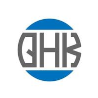 création de logo de lettre qhk sur fond blanc. concept de logo de cercle d'initiales créatives qhk. conception de lettre qhk. vecteur