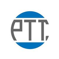 création de logo de lettre ptt sur fond blanc. concept de logo de cercle d'initiales créatives ptt. conception de lettre ptt. vecteur