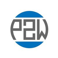 création de logo de lettre pzw sur fond blanc. concept de logo de cercle d'initiales créatives pzw. conception de lettre pzw. vecteur