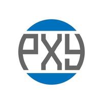 création de logo de lettre pxy sur fond blanc. concept de logo de cercle d'initiales créatives pxy. conception de lettre pxy. vecteur