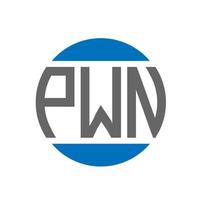 création de logo de lettre pwn sur fond blanc. concept de logo de cercle d'initiales créatives pwn. conception de lettre pwn. vecteur