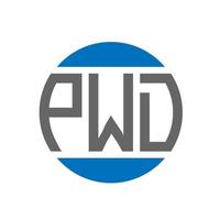 création de logo de lettre pwd sur fond blanc. concept de logo de cercle d'initiales créatives pwd. conception de lettre pwd. vecteur