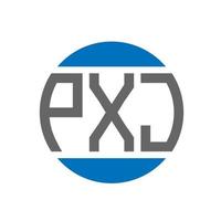 création de logo de lettre pxj sur fond blanc. concept de logo de cercle d'initiales créatives pxj. conception de lettre pxj. vecteur