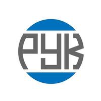 création de logo de lettre pyk sur fond blanc. concept de logo de cercle d'initiales créatives pyk. conception de lettre pyk. vecteur