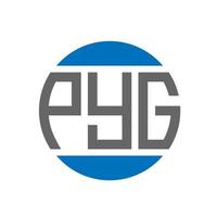 création de logo de lettre pyg sur fond blanc. concept de logo de cercle d'initiales créatives pyg. conception de lettre pyg. vecteur