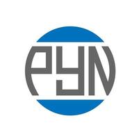 création de logo de lettre pyn sur fond blanc. concept de logo de cercle d'initiales créatives pyn. conception de lettre pyn. vecteur