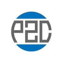 création de logo de lettre pzc sur fond blanc. concept de logo de cercle d'initiales créatives pzc. conception de lettre pzc. vecteur