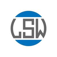 création de logo de lettre lsw sur fond blanc. concept de logo de cercle d'initiales créatives lsw. conception de lettre lsw. vecteur