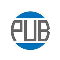 création de logo de lettre de pub sur fond blanc. concept de logo de cercle d'initiales créatives de pub. conception de lettre de pub. vecteur