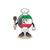 illustration de la mascotte du chef du drapeau du koweït vecteur