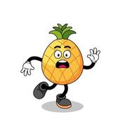 illustration de mascotte d'ananas glissant vecteur