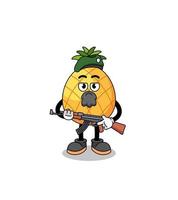 personnage de dessin animé d'ananas en tant que force spéciale vecteur