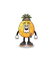 personnage de dessin animé d'ananas en tant que vétéran vecteur