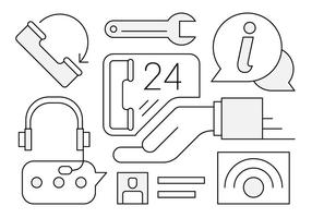 Icônes gratuites du centre d'appels vecteur