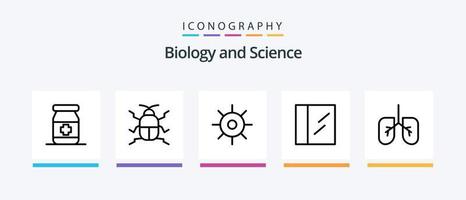 pack d'icônes de ligne de biologie 5 comprenant. cœur. table. poumons. conception d'icônes créatives vecteur